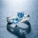Women's Zircon Double Heart Plating Platinum Copper Ring Headpiece_ipsvogv.com