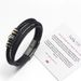Stainless Multi-layer Braided Men's Titanium Steel Fashion Leather Bracelet Engraved Gift Set_ipsvogv.com