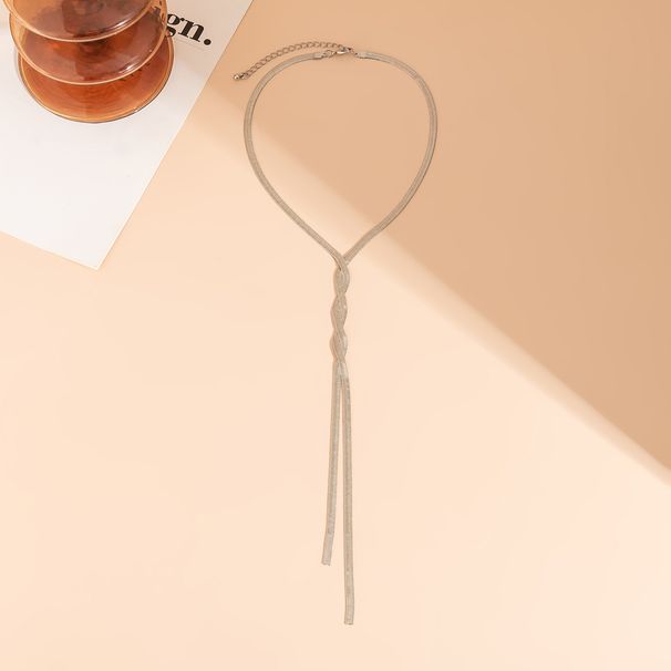 High Color Retention Copper Gold-Plated Simple Long Snake Bone Chain Minimalist Design Sense Necklace Ins_ipsvogv.com