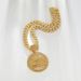 Jewelry hip hop Da Vinci round pendant with diamond personality Cuban chain accessories_ipsvogv.com