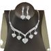 Silver Bridal Necklace Set With CZ Diamonds - Wedding Jewelry For Women (Love Design, 925 Sterling Silver, 18-inch)_ipsvogv.com