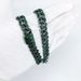 Unisex 12mm Round Emerald Diamond Flip Head Men's Alloy Necklace Rap Hip Hop Cuban Chain_ipsvogv.com