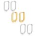 Unisex Real Gold Brass Electroplating Fashion Classic Simple Inlaid Zircon U Shaped Earrings For Women_ipsvogv.com