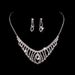 ELEGANCE 616 - Silver Diamond Claw Chain Jewelry Set (High-End Wedding Accessories, Women's Luxury Necklace & Earrings)_ipsvogv.com