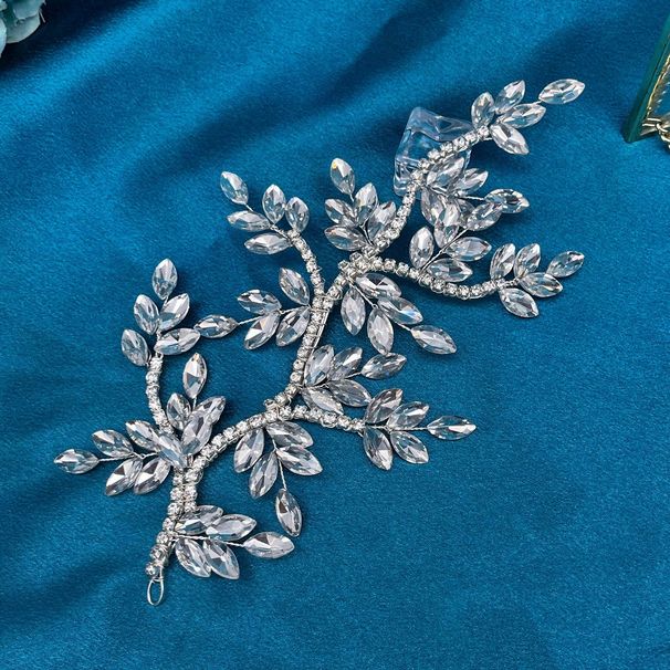 Elegant Handmade Crystal Hairpiece For Women - Glamorous Wave Design Hair Accessory With Rhinestones For Weddings, Parties, And Special Occasions_ipsvogv.com