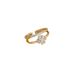 【 Real Gold 】 Four Leaf Flower Full Diamond With Adjustable Opening, Simple Handmade Ring, Couple's Pair Ring_ipsvogv.com