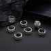 New Beach Hollow Chain Geometric Joint Foot And Ring Set With 7 Open Rings_ipsvogv.com