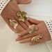 Personalized Ginkgo Leaf Flower Ring With Ins Style, Niche, Striking Texture, Hollowed Out Petal Ring_ipsvogv.com