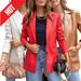 Women's Clothing Street Style Pure Color Casual Fashion Three color Leather Jacket _ipsvogv.com