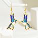 Simple luxurious style women's with personalized hummingbird color drip oil design, niche and versatile earrings,_ipsvogv.com