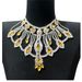 Fashion women's exquisite shiny AB color big gem necklace luxury exaggerated rhinestone big necklace_ipsvogv.com