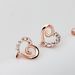 Unisex popular jewelry Korean style heart earrings micro inlaid rose gold plated earrings_ipsvogv.com