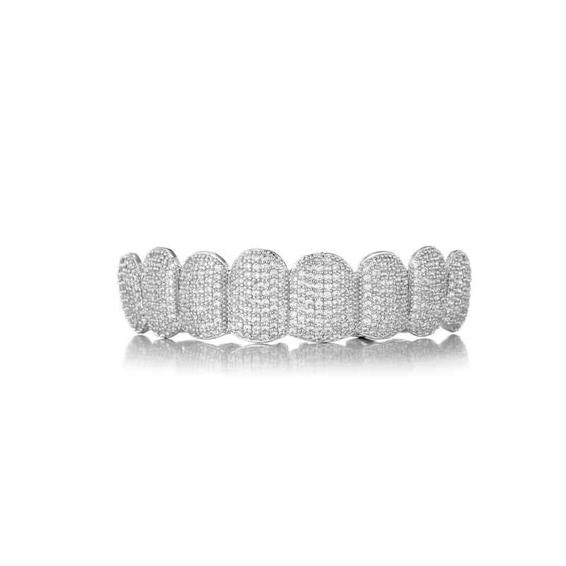 Exclusive customization Moissanite Teeth Grillz iced out Hop Sier decorative braces Real Dia Bg Tooth Grills For Men_ipsvogv.com
