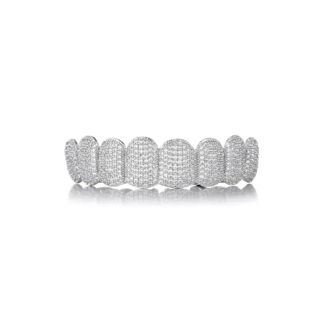 Exclusive customization Moissanite Teeth Grillz iced out Hop Sier decorative braces Real Dia Bg Tooth Grills For Men_ipsvogv.com