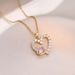 Necklace women's Korean-style ins light luxury heart zircon photo printed pendant fashionable all-match clavicle chain niche love necklace_ipsvogv.com