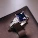 Cao Shi Fashion Women's New Dark Blue Zircon Platinum Plated Diamond Ring Handpiece_ipsvogv.com