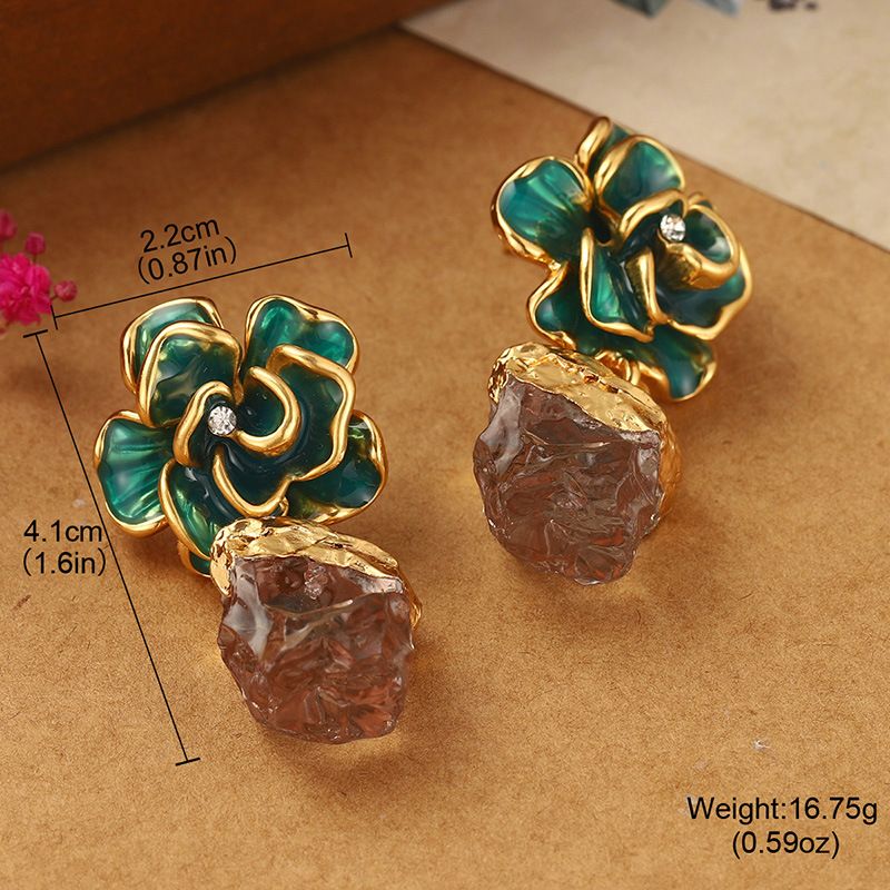 Retro Flower Earrings Tassel Earrings For Women Summer High End Personality 2024 New French Niche Earrings_ipsvogv.com