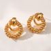 Women's Jewelry Retro Twist K Gold Temperament Earring Circle Earrings Cold Style Corn Chain Hollow Earrings_ipsvogv.com