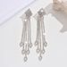 Unisex Green Belt New Full Diamond Long Hollow Earrings Female Fashion Temperament Earrings Dress With Accessories_ipsvogv.com
