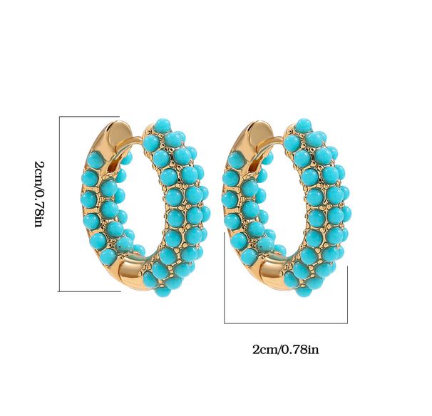Unisex Simple Small Earrings Temperament Ear Clips Personality Ear Bone Earrings Turquoise Ear Clips Earrings Trendy Jewelry_ipsvogv.com