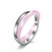 Titanium steel buckle ceramic double ring double circle ring simple cross two color temperament couple hand jewelry pinky ring_ipsvogv.com