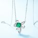 brilliant Shining Colored Gemstone Necklace Female S925 Silver Inlaid Cultivated Emerald Clavicle Chain Sweater Chain_ipsvogv.com