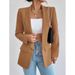 Women's Clothing autumn and winter solid color lapel small suit temperament commuter jacket_ipsvogv.com