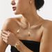 N12345 new creative niche design metal minimalist droplet shaped collar bracelet earring set_ipsvogv.com