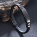 High Quality Black Woven Leather Stainless Steel Men's Bracelet With Simple And Glossy Engraved Letters_ipsvogv.com