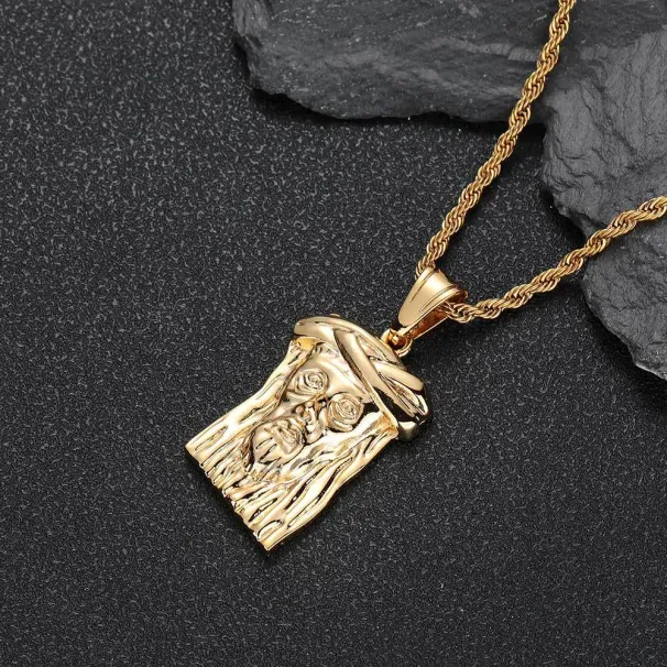 Hip Hop Vintage YS Person Pendant Necklace Full 5A Zircon Real Gold Plated Women Men Jewelry Gift_ipsvogv.com