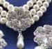 Wedding jewelry wholesale three-row pearl bridal jewelry set rhinestone four-leaf clover necklace and earrings three-piece set_ipsvogv.com