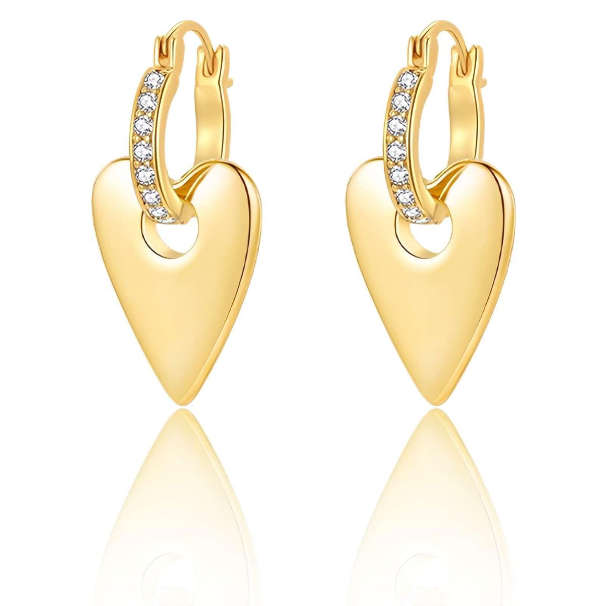 Unisex Real Gold Brass Electroplating, Personality Publicity, Fashion, Versatile, Light Luxury Style, Love Two Color Earrings_ipsvogv.com