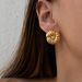 Fashionable Niche INS Titanium Steel Vintage Bread Bouquet Triangle Earrings_ipsvogv.com