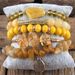Bohemian Stacked Natural Glass Mixed Crushed Stone 5PCS Women's Bracelet Set_ipsvogv.com