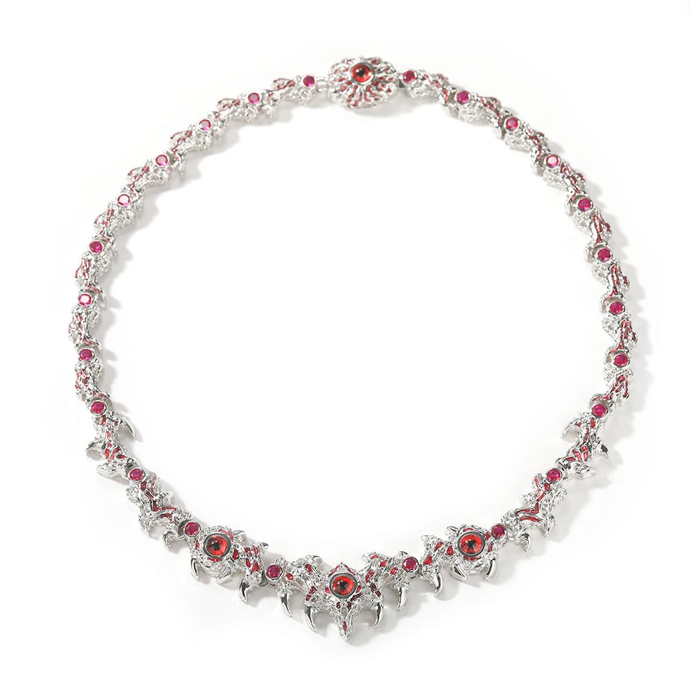 Men's Jewelry Bold Spiked Thorn Eye Hip Hop Necklace With Rhinestones For Unique Streetwear Style Sizes 18-22 Inch_ipsvogv.com
