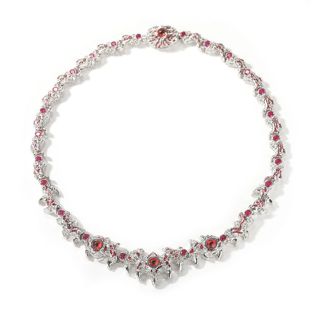Men's Jewelry Bold Spiked Thorn Eye Hip Hop Necklace With Rhinestones For Unique Streetwear Style Sizes 18-22 Inch_ipsvogv.com