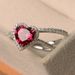 Popular Double Layer Red Love Zircon Couple Wedding Fashion Pair Ring_ipsvogv.com