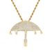 Men And Women's Jewelry Hip Hop Umbrella Pendant Necklace - Trendy Cubic Zirconia Charm With 14K Plated Chain Umbrella Zircon Pendant Personality_ipsvogv.com
