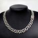 Unisex 14mm Diamond Shaped Flip Top Alloy Diamond Studded Men's Necklace Men's Hip Hop Style Cuban Chain_ipsvogv.com
