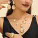Statement Jewelry Set: Exaggerated High-End Glossy Heart Necklace, Ring, And Round Earrings_ipsvogv.com