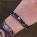 New All Match Handmade Beaded Bracelet Set Couple Beach Style Geometric Hip Hop Black Gallstone Elastic Bracelet_ipsvogv.com