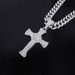 Unisex Cross Diamond Alloy Pendant Men's Cool Trendy Rap Hip Hop Style Cuban Chain_ipsvogv.com