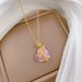 】 Pink 【 Love Rose Fashionable Light Luxury Temperament Gorgeous Full Diamond Necklace Women's Versatile Clavicle Chain 【 】_ipsvogv.com