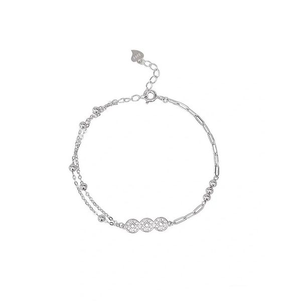 S999 Pure Silver Copper Coin Bracelet With Niche Design, High-end Feel, Simple New Style For Girls, Cool And Trendy_ipsvogv.com