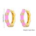 Unisex High Grade Color Enamel Copper Plated Real Gold Earrings Temperament Fashion Commuting Copper Inlaid Zircon Ear Buckle Earrings For Women_ipsvogv.com