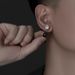 Diamond Studded Couple Earrings Men's And Women's Earrings, Eight Hearts And Eight Arrows, Zircon, Simple Five Star Black Titanium Steel Earrings_ipsvogv.com