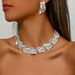 Women’s Jewelry Set Fashion Simple Wedding Jewelry Set Bridal Jewelry Temperament Valentine's Day Banquet Necklace Earring Set_ipsvogv.com