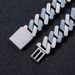 Hip Hop Necklace Men's Blue And White Zircon 20MM Box Buckle Miami Heavy Cuban Chain Hip Hop Men's Necklace_ipsvogv.com