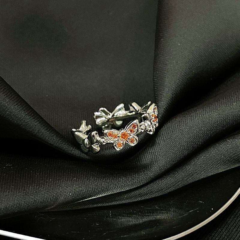 Color Advanced Flash And Series Super Zircon Open Ins Korean Adjustable Butterfly Internet Celebrity Finger Ring_ipsvogv.com
