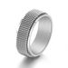 Men's Jewelry Minimalist Mesh Woven Stainless Steel Rotatable Ring Black Fashion Single Ring_ipsvogv.com